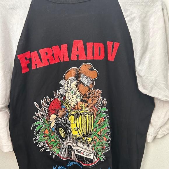 Other - Vintage 1992 Neil Young Farm Aid V Ringer Tshirt, Size  XL